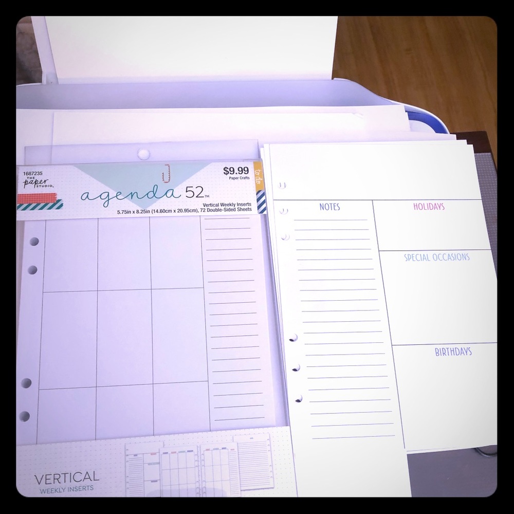 Plane inserts vertical for a five planner